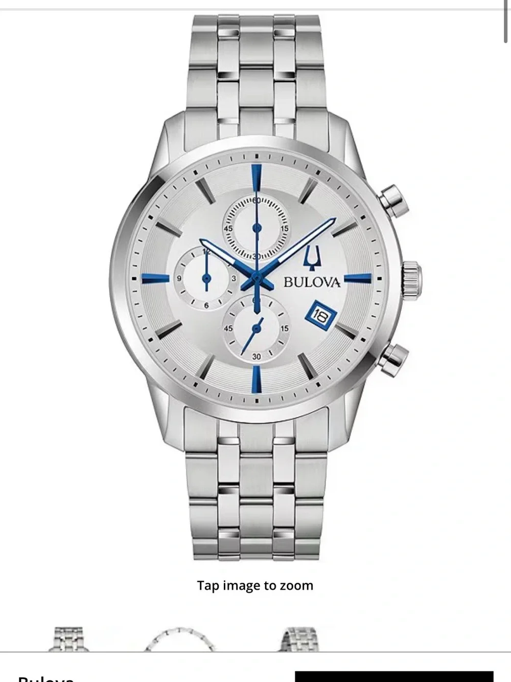 Bulova Men's Sutton Chronograph Silver Stainless Steel Bracelet Watch